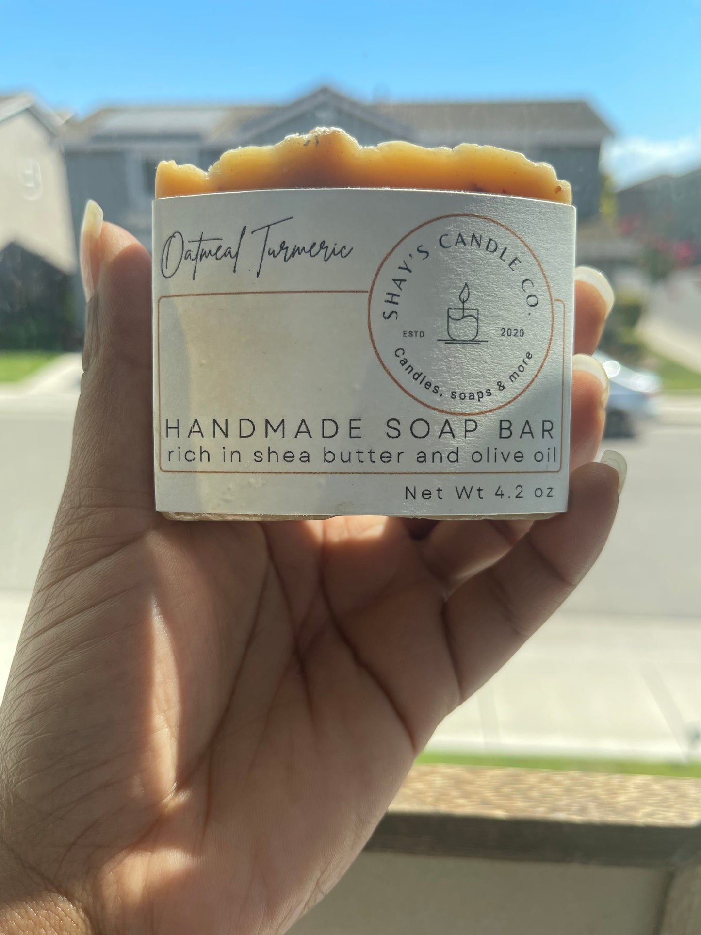 ￼ turmeric, and oatmeal soap ￼